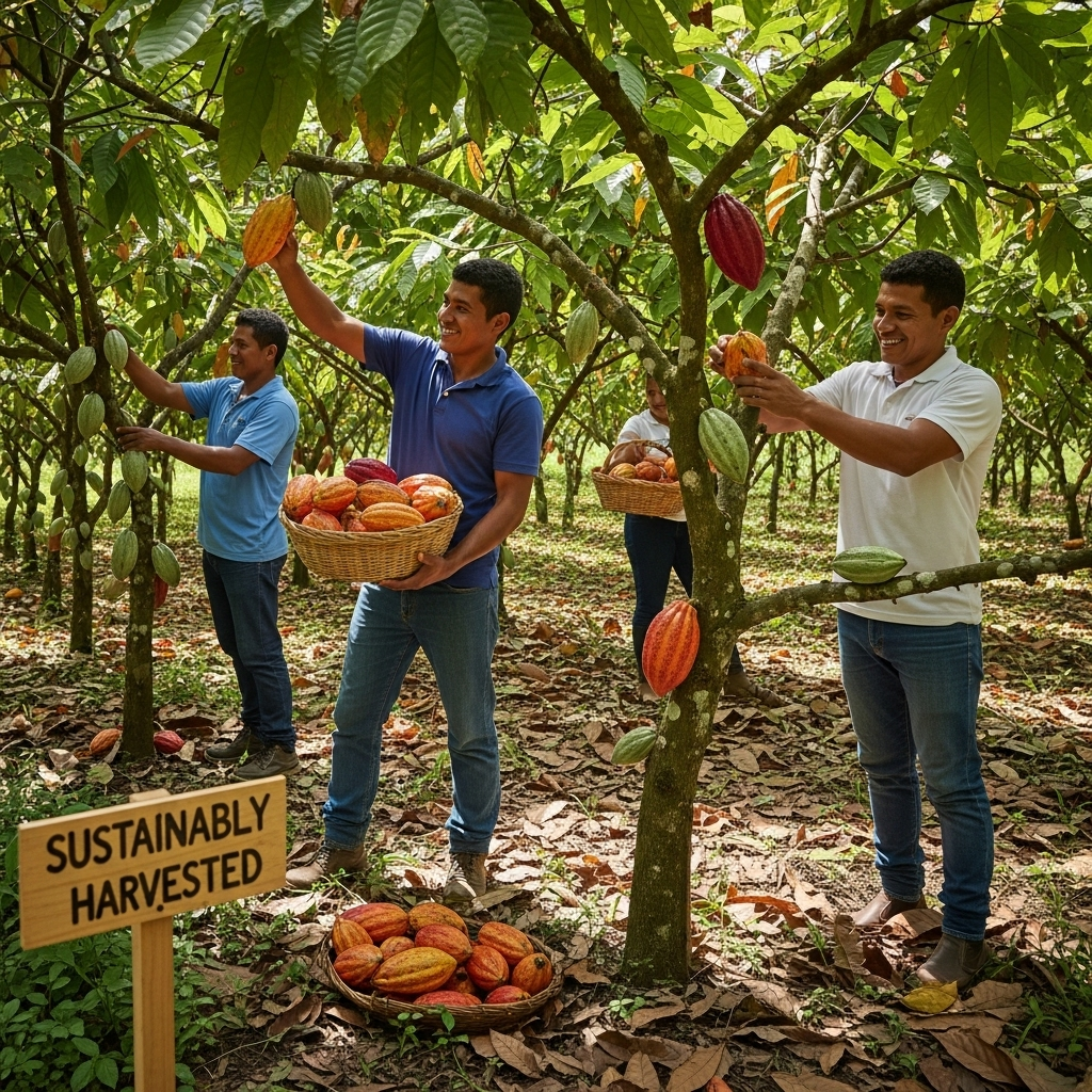 An ancient Mayan ceremonial scene, depicting cacao being prepared and consumed in a ritual, with intricate carvings, traditional attire, and a sacred atmosphere, illustrating the historical roots of cacao.