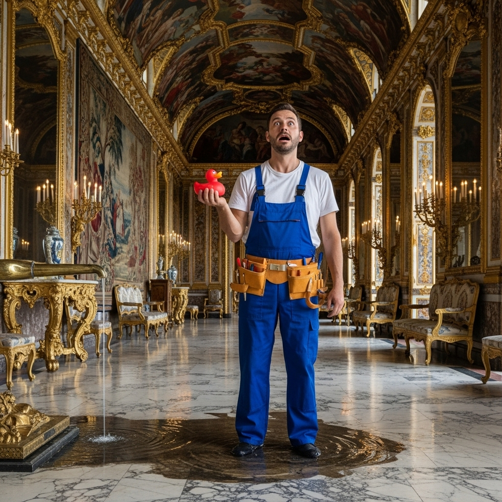 The opulent interior of Château d'Artigny, featuring gleaming marble floors, intricate gilded woodwork, impressive frescoes, and aristocratic 18th-century decor, evoking a sense of timeless luxury.